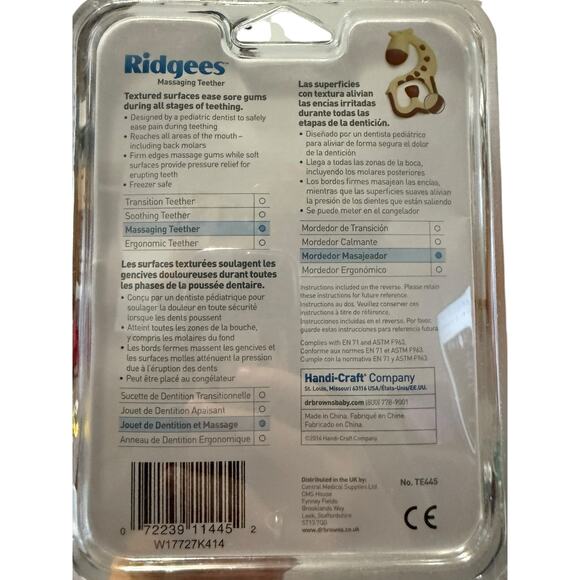 New in Package Dr Browns Ridgees Giraffe Teether - Picture 5 of 5